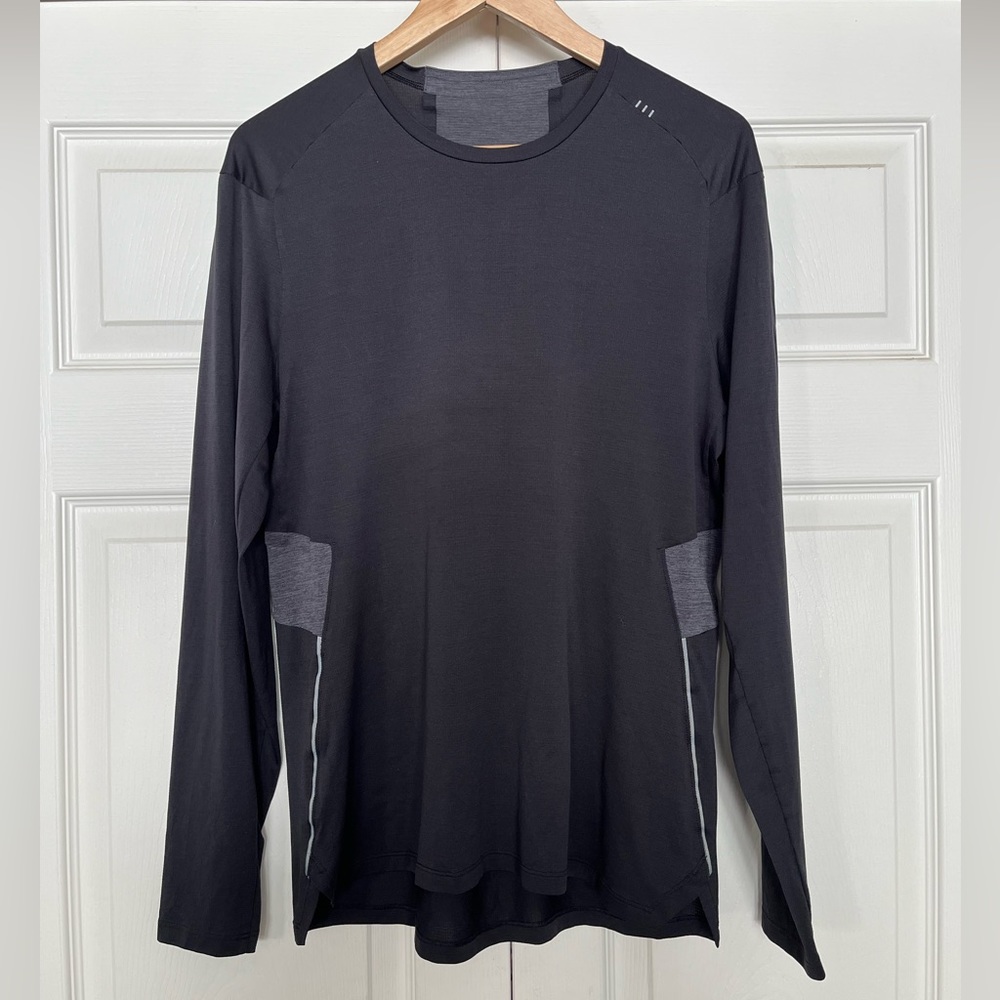{Lululemon} Fast and Free Long Sleeve Black / Heathered Obsidian - Men’s Medium